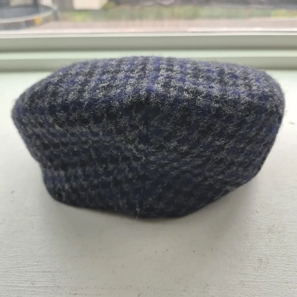 John Hanly Hat Cap 7 3/8 100% Wool Newsboy Cabbie Driver Men Flat Cap